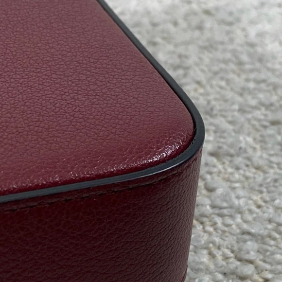 Authentic Pre-Owned Dior Medium Saddle Pouch with Chain Burgundy Goatskin - Picture 10 of 16